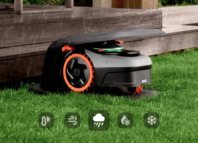 Segway Navimow I2-Serie AWD robotmaaier - I210 tot 1000m2 - Navimow I2 AWD robotmaaier met VisionFence AI, Network RTK en maximale grip op oneffen terrein - Wolfs Tuinmachines Onstwedede